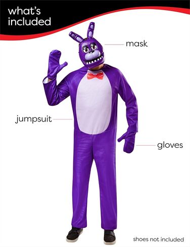 Rubies Five Nights at Freddy's Bonnie Costume Jumpsuit, Gloves, and Half-mask in Saudi Arabia