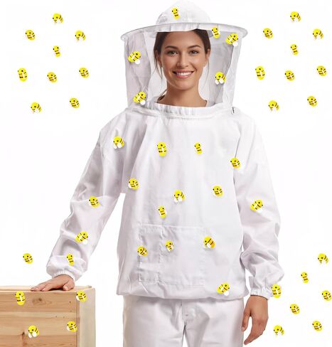 Hicarer 41 Pcs Halloween Beekeeper Costume Set Include 1 Beekeeper Suit 20 Felt Bee 20 Round Tape for Cosplay(X-Large) in Saudi Arabia