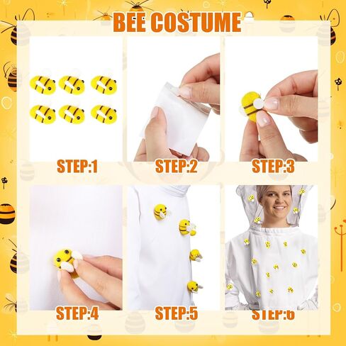Hicarer 41 Pcs Halloween Beekeeper Costume Set Include 1 Beekeeper Suit 20 Felt Bee 20 Round Tape for Cosplay(X-Large) in Saudi Arabia