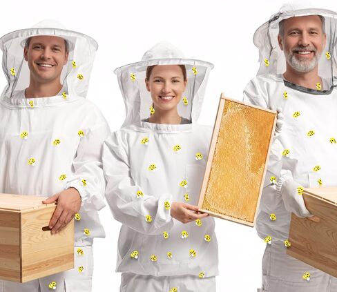 Hicarer 41 Pcs Halloween Beekeeper Costume Set Include 1 Beekeeper Suit 20 Felt Bee 20 Round Tape for Cosplay(X-Large) in Saudi Arabia