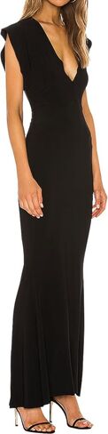 SHESEEWORLD Women's Sleeveless Deep V Neck Evening Gown Bodycon Party Cocktail Maxi Dress Gown in Saudi Arabia