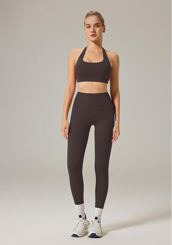 RXRXCOCO Backless Workout Sets for Women 2 Piece Halter Sports Bra Hidden Scrunch High Waisted Gym Leggings Matching Set in Kuwait