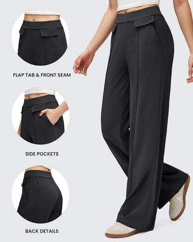 G4Free GO-TO Women's Wide Leg Pants High Waisted Yoga Pants Casual Palazzo Trousers with Pockets in Saudi Arabia
