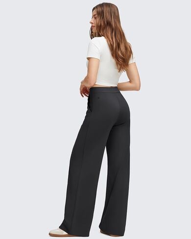 G4Free GO-TO Women's Wide Leg Pants High Waisted Yoga Pants Casual Palazzo Trousers with Pockets in Saudi Arabia