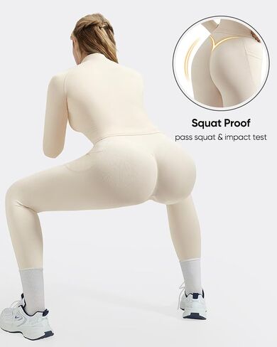 OMKAGI Workout Sets for Women Booty Leggings Matching Zipup Jacket Gym Outfits with Pockets in Saudi Arabia
