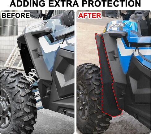 SAUTVS Wider Front Mud Flaps & Rear Fender Flares Kit for Polaris RZR XP/XP 4 1000 2014-2023 Accessories, XXL Splash Proof Extended Guards Front Mud Flaps and Rear Fender Flares Set (6PCS) in Saudi Arabia