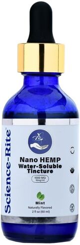 Nano Water-Soluble Hemp - Ultra-Fast-Acting Drops for Maximum Results - Scientific-Grade, 3X Faster, 9X Absorption, Cold Extracted - Mint Flavor. (1000mg) in Kuwait