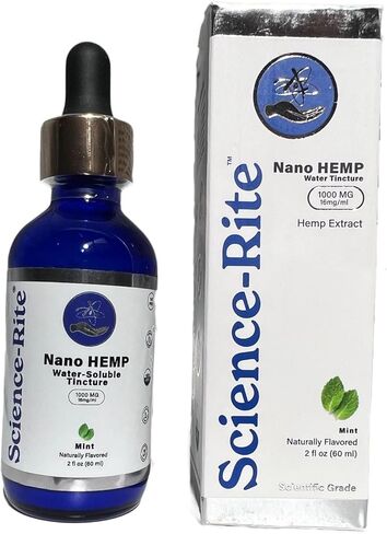 Nano Water-Soluble Hemp - Ultra-Fast-Acting Drops for Maximum Results - Scientific-Grade, 3X Faster, 9X Absorption, Cold Extracted - Mint Flavor. (1000mg) in Kuwait