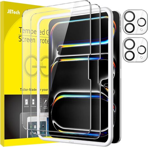 JETech Screen Protector for iPad Pro 13-Inch M4 (2024) with Camera Lens Protector, Easy Installation Tool, Tempered Glass Film Anti-Scratch, HD Clear, 2-Pack Each in Saudi Arabia