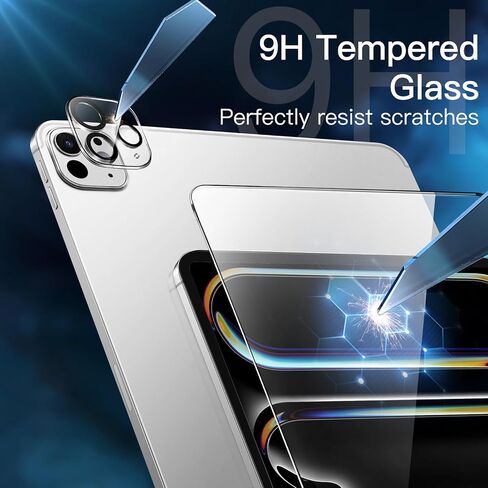 JETech Screen Protector for iPad Pro 13-Inch M4 (2024) with Camera Lens Protector, Easy Installation Tool, Tempered Glass Film Anti-Scratch, HD Clear, 2-Pack Each in Saudi Arabia