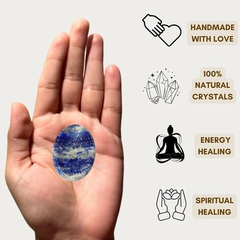 Natural Gemstone Crystal Thumb Worry Stone, Healing Crystal Polished Palm Pocket Chakra Gemstones for Anxiety, Stress, Reiki Gift in Saudi Arabia