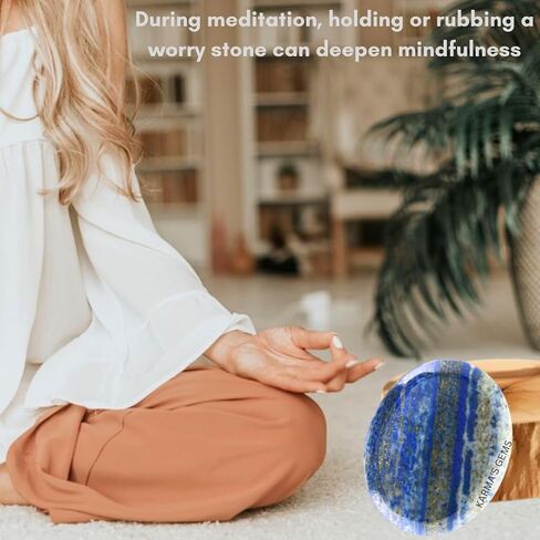Natural Gemstone Crystal Thumb Worry Stone, Healing Crystal Polished Palm Pocket Chakra Gemstones for Anxiety, Stress, Reiki Gift in Saudi Arabia