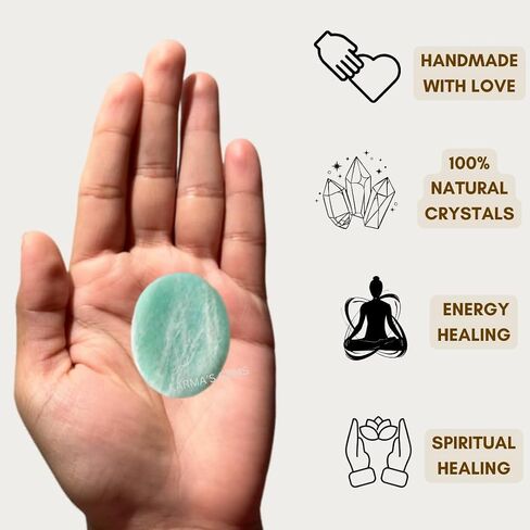 Natural Gemstone Crystal Thumb Worry Stone, Healing Crystal Polished Palm Pocket Chakra Gemstones for Anxiety, Stress, Reiki Gift in Saudi Arabia
