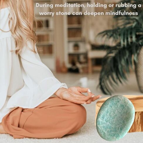 Natural Gemstone Crystal Thumb Worry Stone, Healing Crystal Polished Palm Pocket Chakra Gemstones for Anxiety, Stress, Reiki Gift in Saudi Arabia