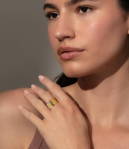Gold Band Rings for Women, Fashion CZ Crystal Crossover Statement Ring Cocktail Costume Accessory Jewelry Gifts for Her in Saudi Arabia