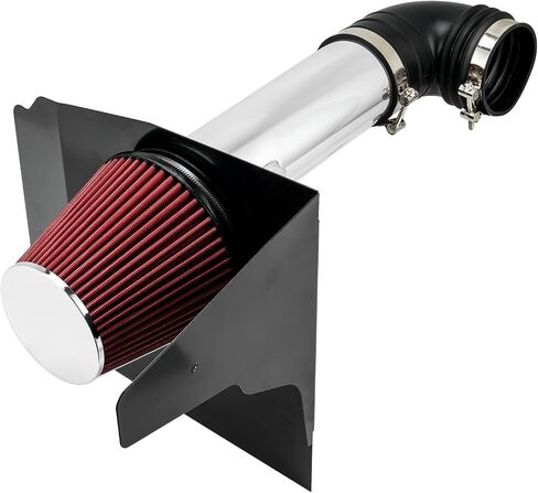 KAX 4 inch Cold Air Intake System Kit & Heat Shield Replacement for Chevy Camaro 2010-2015 6.2L V8, High Performance, RED in Saudi Arabia