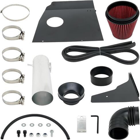 KAX 4 inch Cold Air Intake System Kit & Heat Shield Replacement for Chevy Camaro 2010-2015 6.2L V8, High Performance, RED in Saudi Arabia