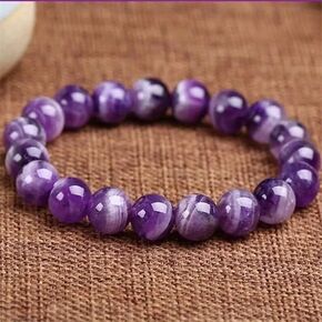 1pc Amethyst Crystal Bracelet, Handcrafted Purple Gemstone,Unisex,Gift for Friends, Daily Wear Solid Unscented Format in Kuwait