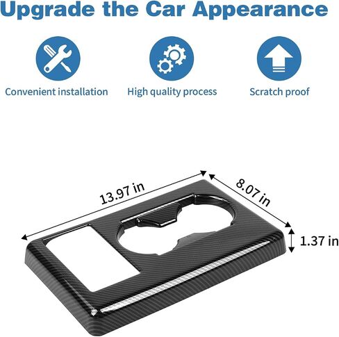 for F250 Center Console Armrest Cup Holder Panel Cover Trim Fit for 2015-2020 Ford F250 F350 F450 F550 Carbon Fiber Interior Accessories in Saudi Arabia