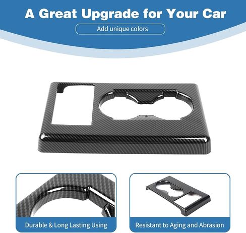 for F250 Center Console Armrest Cup Holder Panel Cover Trim Fit for 2015-2020 Ford F250 F350 F450 F550 Carbon Fiber Interior Accessories in Saudi Arabia
