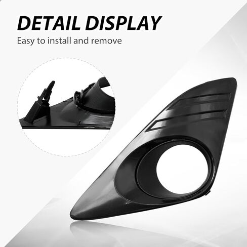 Set of 2 5212706310 Fog Light Cover Bezel trim Pair With Hole Black, Replacement for Toyota Camry XLE LE L 2012 2013 2014, Replaces TO1039148 5212806310 TO1038148 in Saudi Arabia