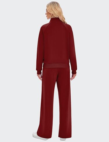 SHESHOW Women 2 Piece Outfits Set Half Zip Sweatshirts Wide Leg Sweatpant Matching Set Tracksuit with Pockets XS-XXL in Kuwait