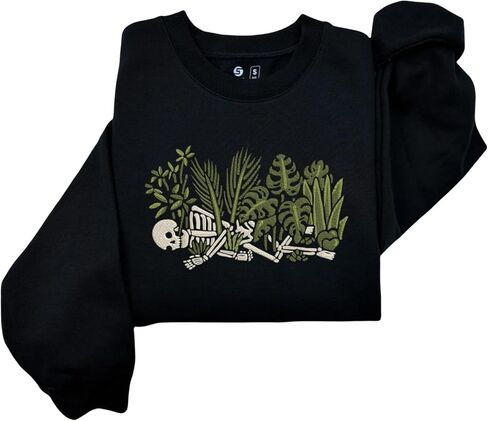 Embroidered Funny Plant Sweatshirt – Skeleton Plant Shirt – Gardener Clothing – Plants Shirt for Women – Cute Plants Gifts – Unique Gifts for Her Multi in Saudi Arabia