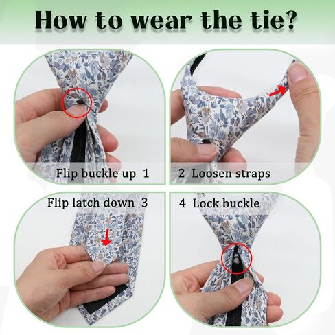 Zipper Floral Ties for Men, Mens Cotton Flower Tie Adjustable Pre-Tied Necktie for Groomsmen Wedding Party Beach in Saudi Arabia