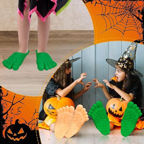 زوجان من شباشب الأقدام المضحكة حافي القدمين، أغطية أحذية كبيرة واقعية للهالوين، شباشب سيليكون عملاقة حافي القدمين لأزياء العطلات الغريبة in Kuwait