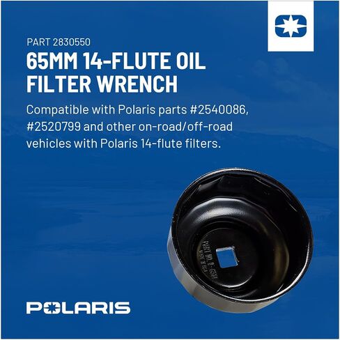 مفتاح فلتر زيت Polaris - 14 مزيل فلتر زيت فلوت بقطر 65 مم (2-9/16 بوصة) - يستخدم مع محرك 3/8 بوصة - أداة شديدة التحمل وفعالة لإزالة وصيانة فلتر الزيت بسهولة وكفاءة in Saudi Arabia