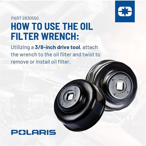 مفتاح فلتر زيت Polaris - 14 مزيل فلتر زيت فلوت بقطر 65 مم (2-9/16 بوصة) - يستخدم مع محرك 3/8 بوصة - أداة شديدة التحمل وفعالة لإزالة وصيانة فلتر الزيت بسهولة وكفاءة in Saudi Arabia