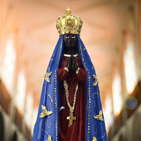 Bucherry Our Lady Aparecida Religious Figurine 8'' Nossa Senhora Aparecida Statue Blessed Statue Resin Tabletop Decor for Home Altar Car Dashboard Collectible Display Office Religious Gift Decor in Saudi Arabia