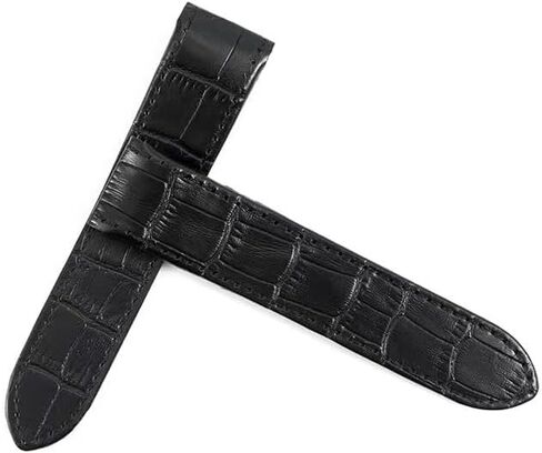 سوار جلد صيفي 23 ملم متوافق مع كارتييه سانتوس 100 اكس ال 38 ملم اسود مع براغي in Kuwait