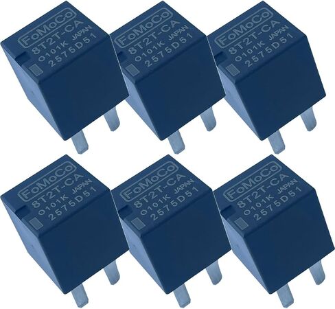 6 قطع 8T2T-CA 12V 20A 4-Pin Micro Relay، يستبدل 5L3Z-14N089-AA 8T2Z-14N089-C HU5Z-14N089-B، صندوق صمامات حجرة المحرك، متوافق مع Ford Lincoln Mercury in Kuwait