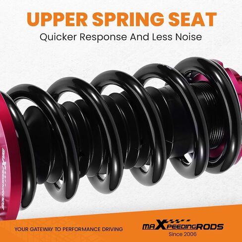 maxpeedingrods Coilovers لسيارة Honda Accord VIII سيدان/كوبيه 2008-2012، لسيارة Acura TSX 2008-2014، طقم تعليق كويلوفر قابل للتعديل، ممتص الصدمات الزنبركي، طقم خفض أحمر in Saudi Arabia
