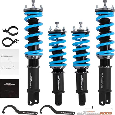 maXpeedingrods Coilover for Honda S2000 2000-2009, 24 Levels Damper Adjustable Coilovers Suspension Kit Strut, Height Adjustable Shock Absorber Struts, T6 Upgraded Lowering Kits Blue in Saudi Arabia
