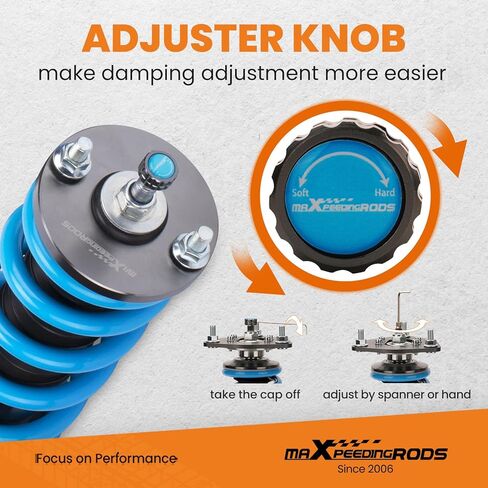 maXpeedingrods Coilover for Honda S2000 2000-2009, 24 Levels Damper Adjustable Coilovers Suspension Kit Strut, Height Adjustable Shock Absorber Struts, T6 Upgraded Lowering Kits Blue in Saudi Arabia