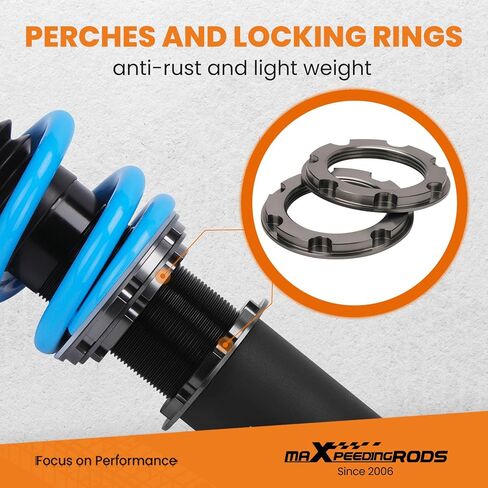 maXpeedingrods Coilover for Honda S2000 2000-2009, 24 Levels Damper Adjustable Coilovers Suspension Kit Strut, Height Adjustable Shock Absorber Struts, T6 Upgraded Lowering Kits Blue in Saudi Arabia