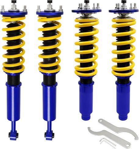 24 Levels Adjustable Coilovers Compatible with Honda Accord 2003-2007 High Poundage Coil Spring Absorber Struts Suspension Lowering Kit Red in Saudi Arabia