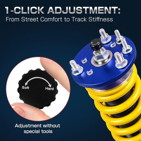 24 Levels Adjustable Coilovers Compatible with Honda Accord 2003-2007 High Poundage Coil Spring Absorber Struts Suspension Lowering Kit Red in Saudi Arabia