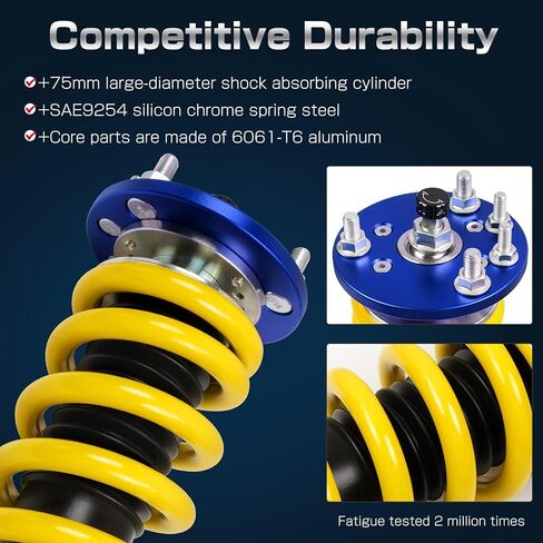 24 Levels Adjustable Coilovers Compatible with Honda Accord 2003-2007 High Poundage Coil Spring Absorber Struts Suspension Lowering Kit Red in Saudi Arabia