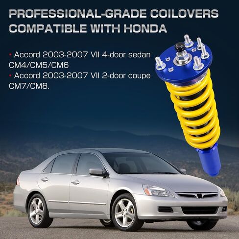 24 Levels Adjustable Coilovers Compatible with Honda Accord 2003-2007 High Poundage Coil Spring Absorber Struts Suspension Lowering Kit Red in Saudi Arabia