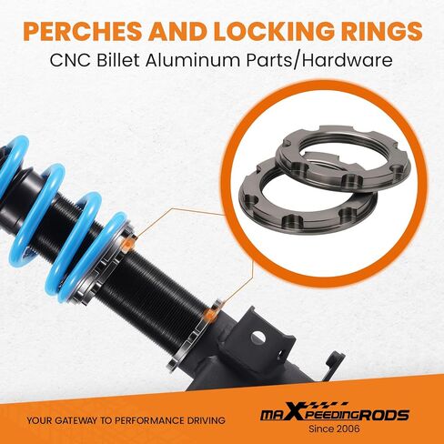 maXpeedingrods Coilover for Ford Mustang (S550) 2015-2023, 24 Levels Damper Adjustable Coilovers Suspension Kit Strut, Ride Height Adjustable Shock Absorber Struts, T6 Upgraded Lowering Kits Blue in Saudi Arabia