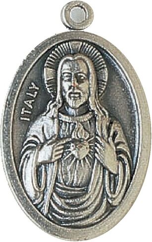 Sacred Heart Jesus Sacred Heart of Maria 100 medals 100 % made in italy religious gifts, silver in Saudi Arabia