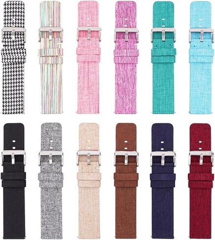 Quick Release Nylon Strap 12mm 14mm 16mm 18mm 20mm 22mm Canvas Strap Unisex Strap for Traditional or Smartwatch Watch Replacement Watch Band in Saudi Arabia