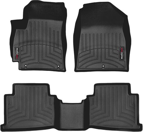 WeatherTech Custom Fit FloorLiners for Kia Seltos - 1st & 2nd Row (441592-1-2), Black in Saudi Arabia