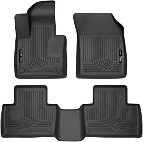 Husky Liners Weatherbeater Floor Mats | Fits 2016-2025 Volvo XC90 | Front & 2nd Row, 3-pc Black - 95601 in Saudi Arabia