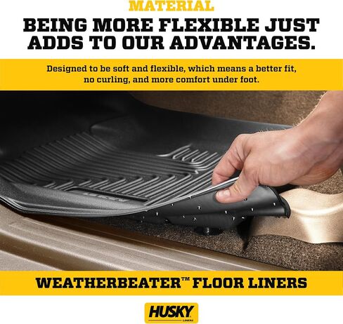 Husky Liners Weatherbeater Floor Mats | Fits 2016-2025 Volvo XC90 | Front & 2nd Row, 3-pc Black - 95601 in Saudi Arabia