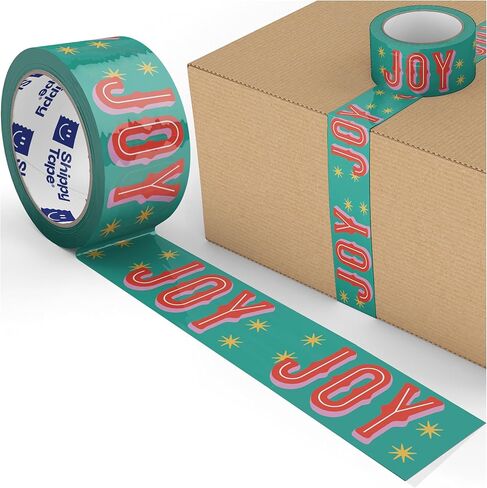 شريط تغليف مزخرف بنص عيد ميلاد سعيد، شريط تغليف وشحن لطيف للعطلات لهدايا العطلات - أحمر وردي، 1.88 بوصة × 110 ياردة (330 قدمًا) in Kuwait