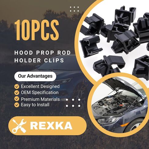 Rexka 10pcs 90672-SNB-003 Hood Prop Rod Holder Clips for Honda Accord Civic CR-V CRV 90672SNB003 in Saudi Arabia